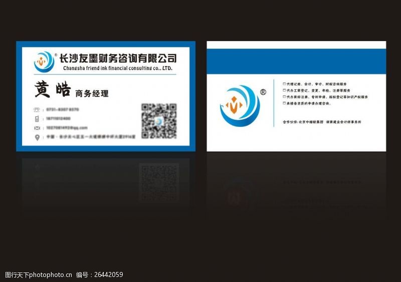 专业财务公司名片设计素材 赋能企业财务咨询服务
